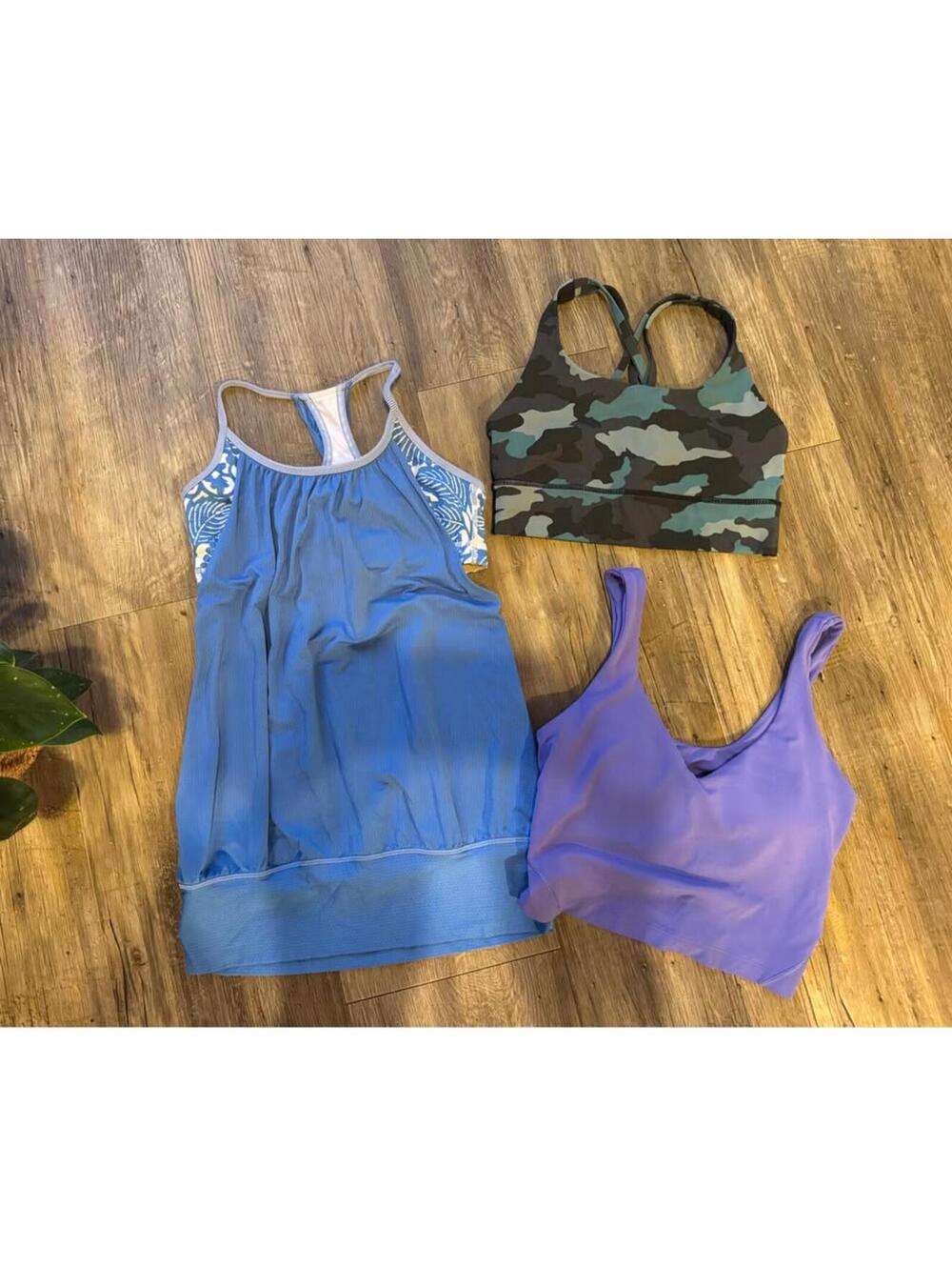 Lululemon Blue, Purple Sports Bra 2 Tank Tops Sz 6
